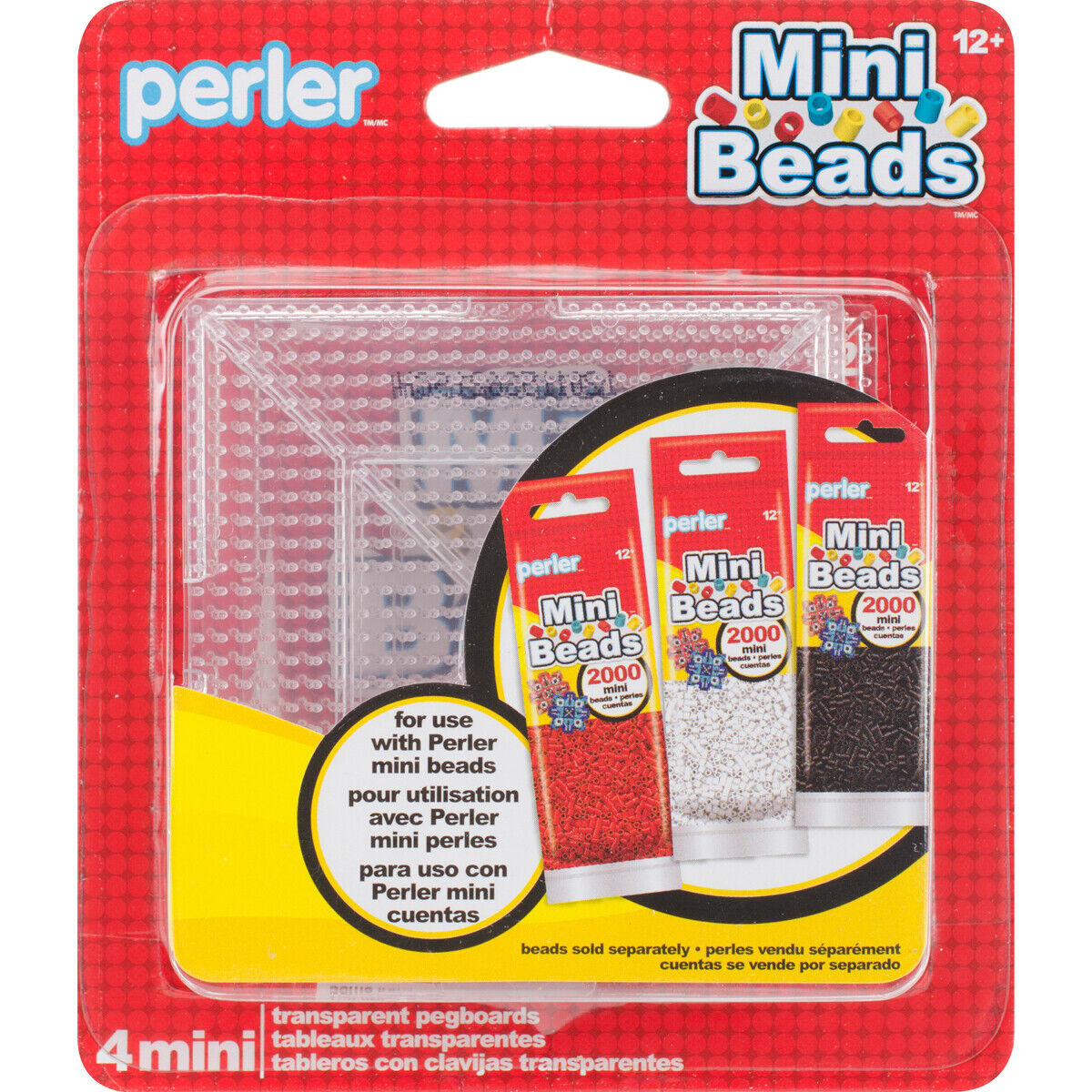 Perler Mini Bead Pegboards 4/Pkg-, 80-26055