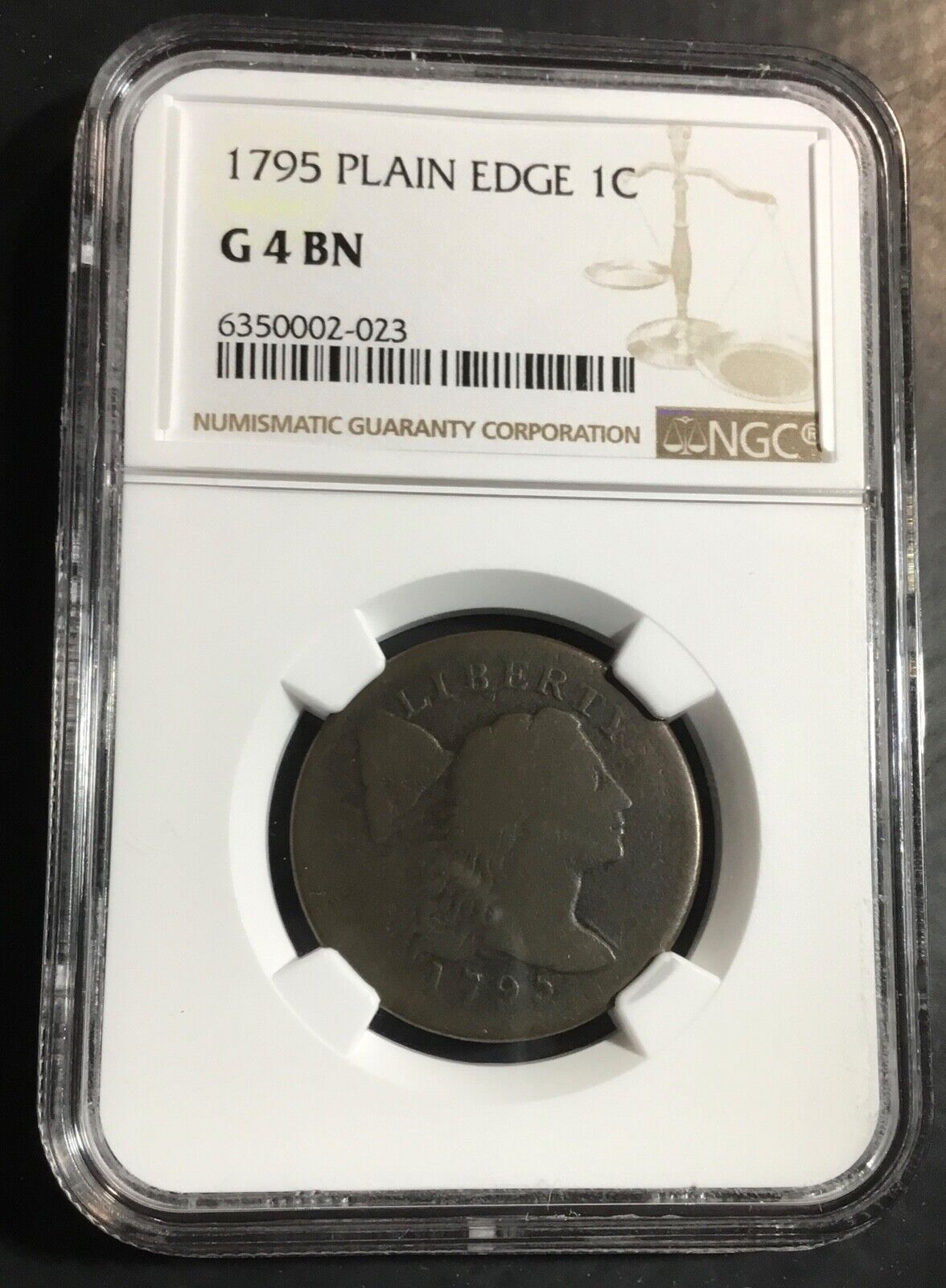 1795 Plain Edge Large Cent NGC G4 BN