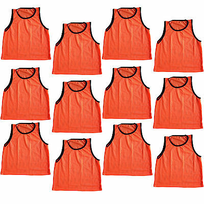 12 Scrimmage Vests Pinnies Soccer Adult Orange ~ New!