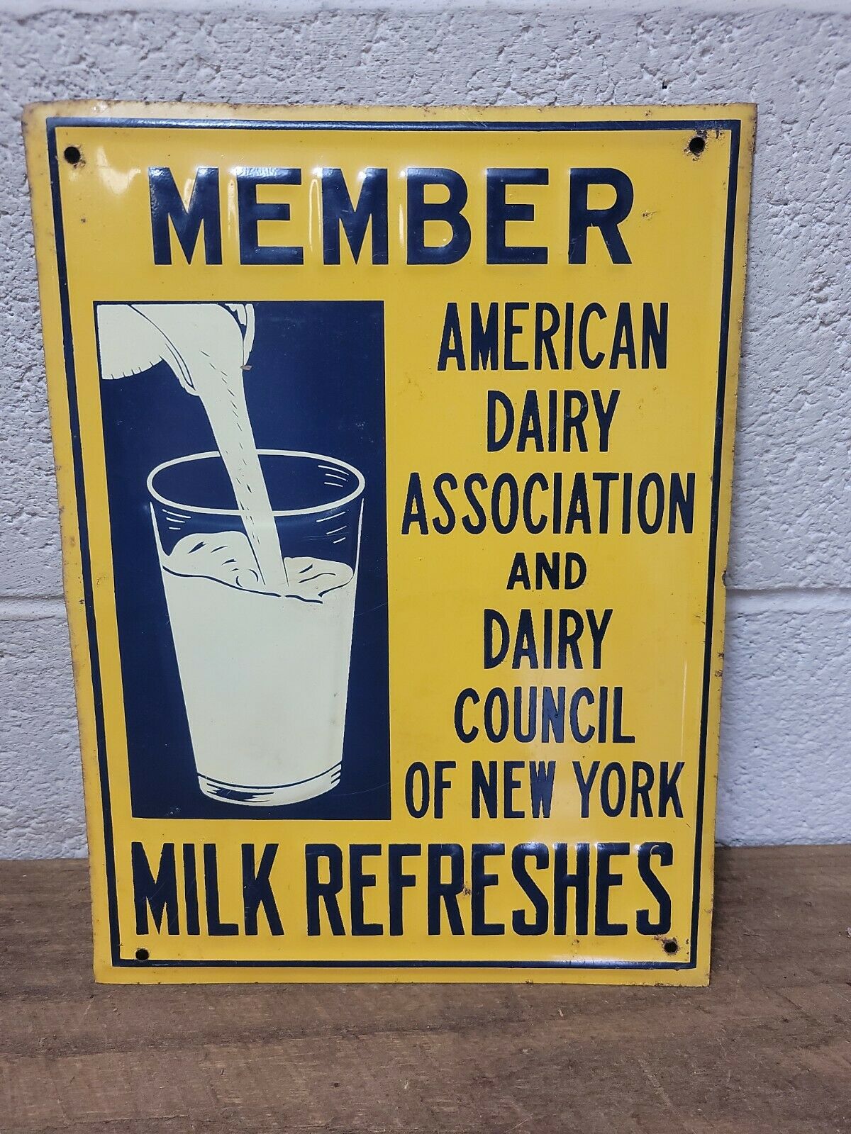 Vintage Member of American Dairy Assoc. Embossed Tin Sign 9 x 12
