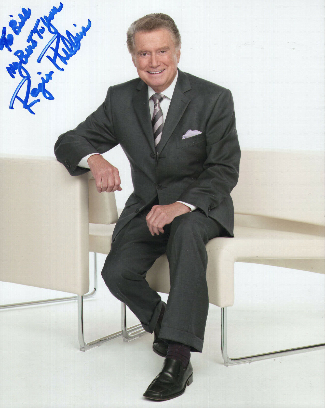 REGIS PHILBIN authentic hand signed 8x10 color photo     AWESOME POSE    To Bill
