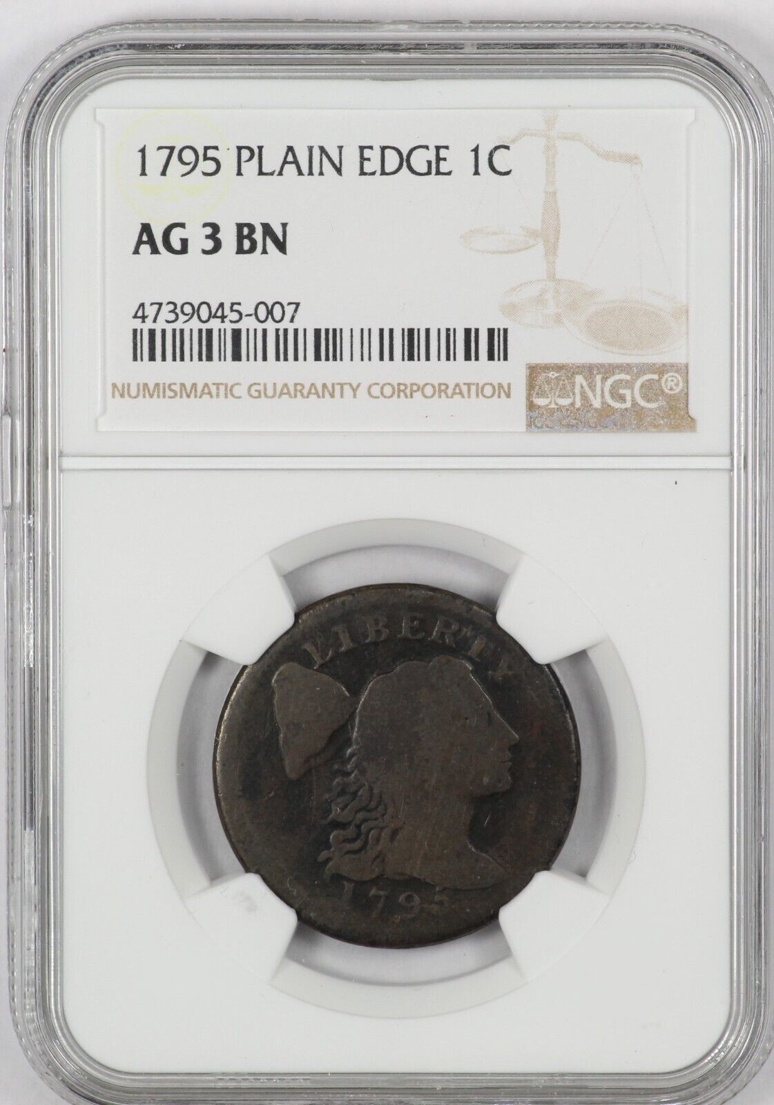 Ngc Ag3 1795 Plain Edge Us Copper Large Cent 1c