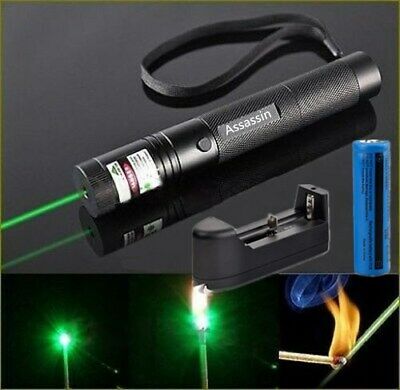 990Miles 532nm 1mW Assassin Green Laser Pointer Pen Astronomy Lazer+Charger