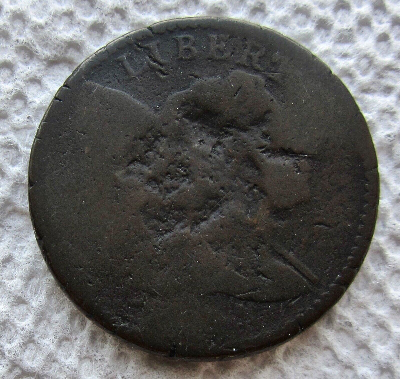 1794 Liberty Cap Flowing Hair Large Cent Weak Date 4 Shows Damaged Hole Filler